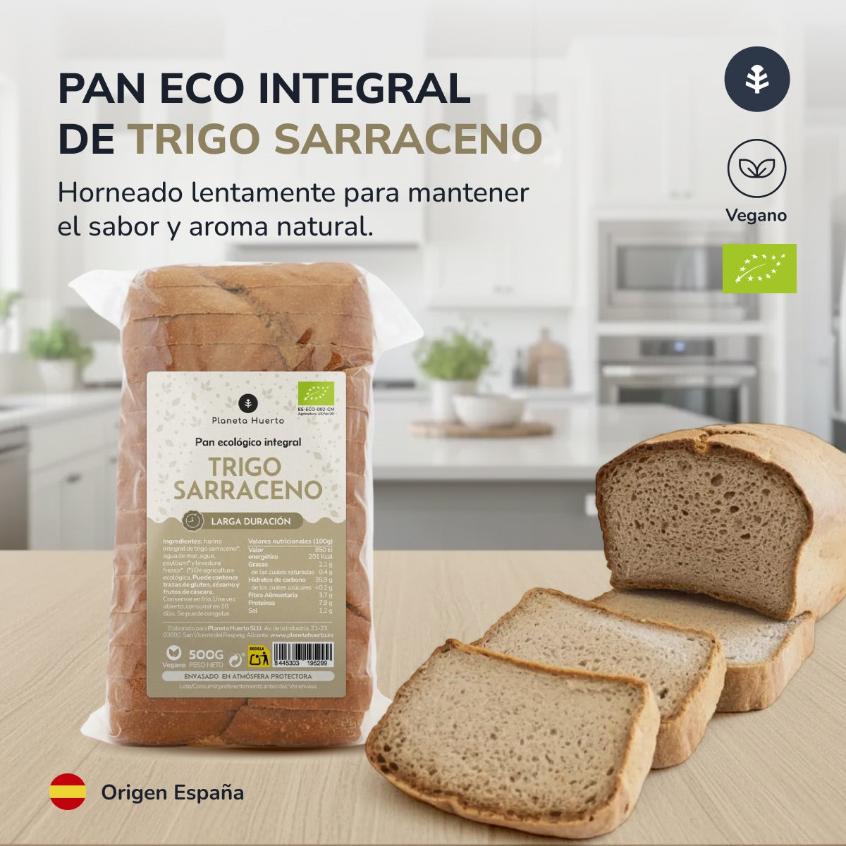 Pain complet au sarrasin ECO Planeta Huerto 500 g