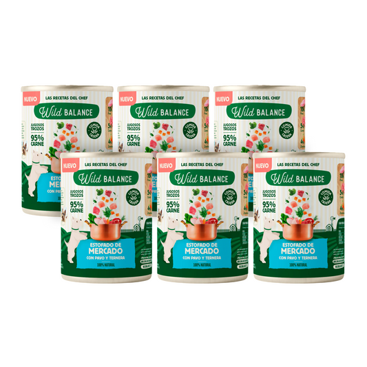 6-pack Wild Balance marktstoofpot met kalkoen en rundvlees voor honden 400 g