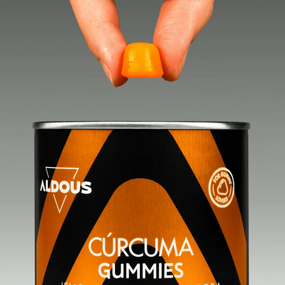 Kurkuma mit Ingwer und schwarzem Pfeffer + Probiotika Aldous Bio 120 Gummibärchen