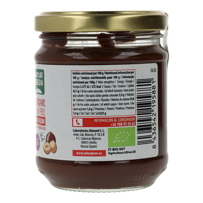 Hazelnoot- en cacaocrème met verlaagd suikergehalte Naturgreen 200 g