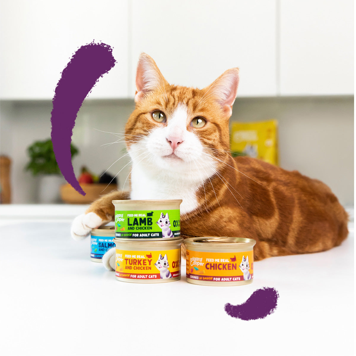 Nourriture humide pour chats en sauce Morceaux d'agneau et de poulet Edgard & Cooper 85 g