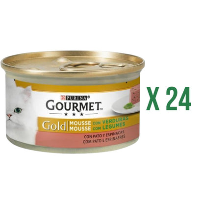 24er-Pack GOURMET GOLD Mousse Nassfutter Ente & Spinat 85 g