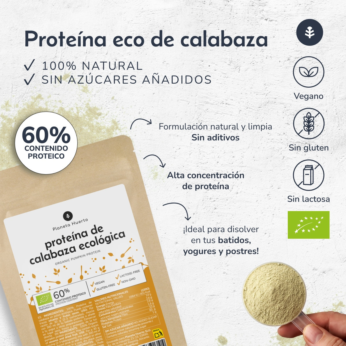 Pompoen-eiwit Planeta Huerto 250 g