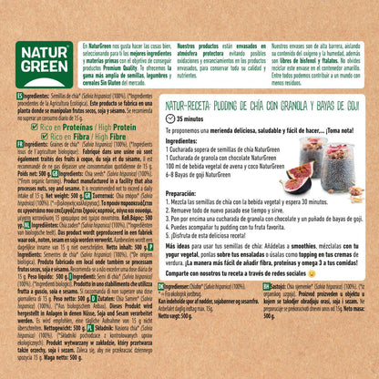 Organic Chia Seeds, NaturGreen, 500 g