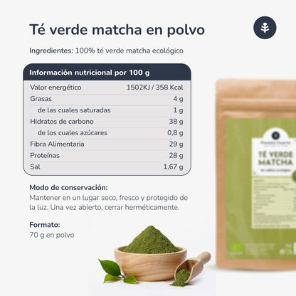 Opakowanie 2x Herbata Matcha w proszku ECO Planet Garden 70 g
