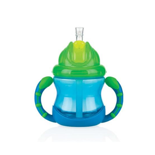 Gobelet pour bébé Flip-It™ avec double anse bleue  240 ml +12M Nûby