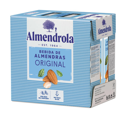 Lot de 6 bouteilles de boisson aux amandes sans sucre Almendrola 1 L