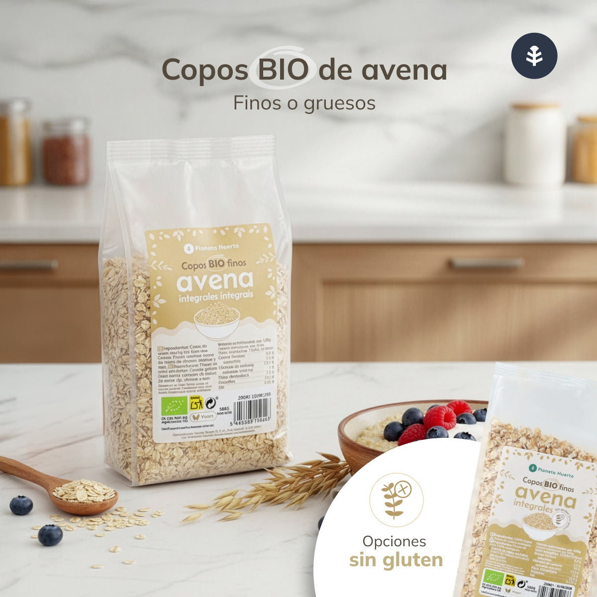Havreflingor Glutenfri ECO Planeta Huerto 1,5 kg