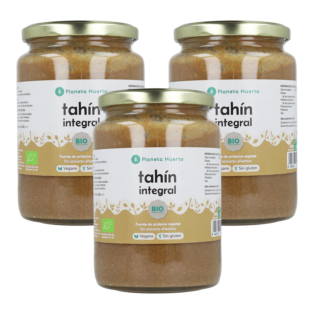 Pack 3x Wholemeal Tahin ECO Planeta Huerto 700 g