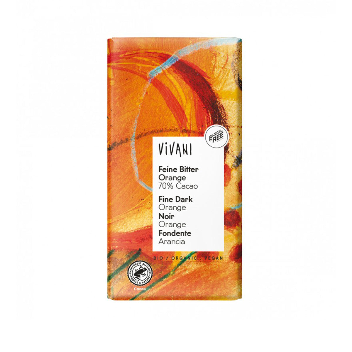 Chocolat noir 70 % à l'orange BIO 80 g