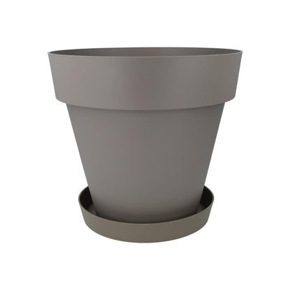 Lot de pots de fleurs avec soucoupes couleur taupe Tes 22 x 20 cm