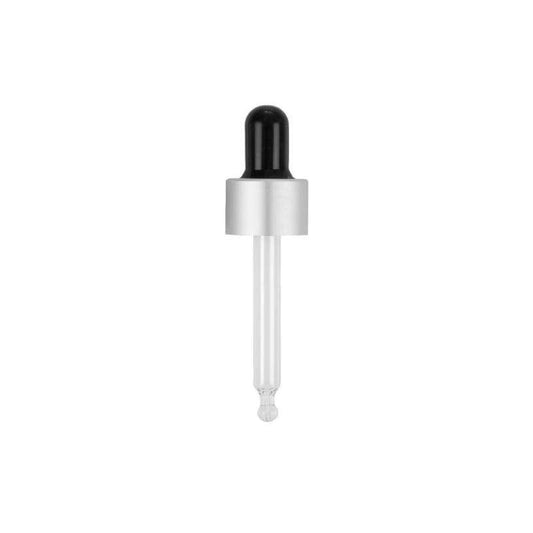 Tropfpipette Schwarz – Silber mit 18-mm-Gewinde für Glasflaschen, Camassia  50 ml