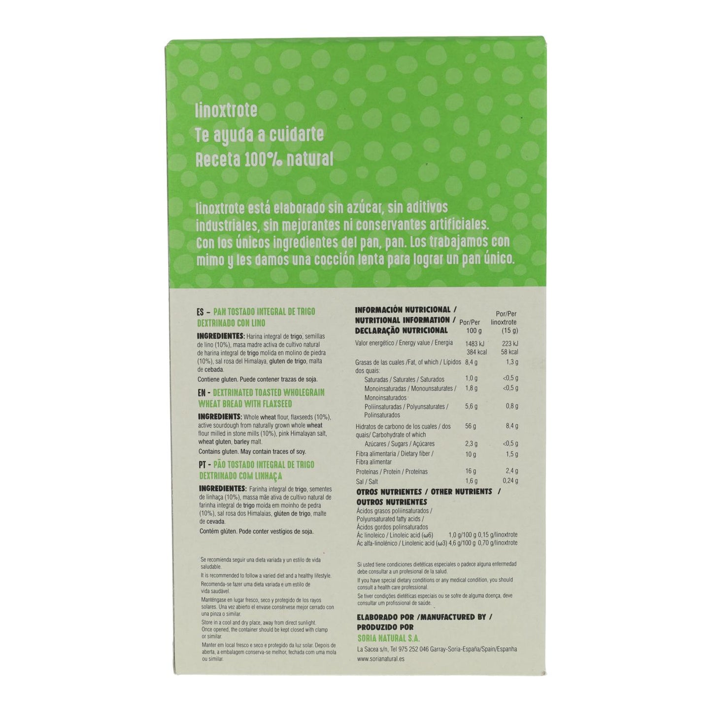 Pain complet Linoxtrote Soria Naturel 300 g