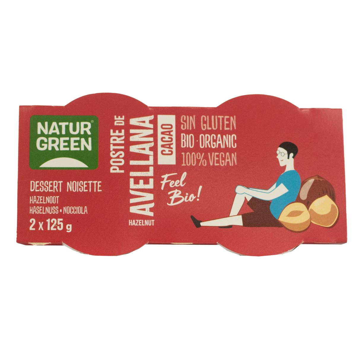 NaturGreen Haselnuss-Kakao-Dessert, 2 x 125 g