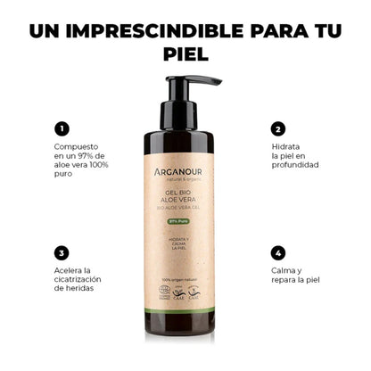 Gel di aloe vera 97% certificato biologico Arganour 250 ml