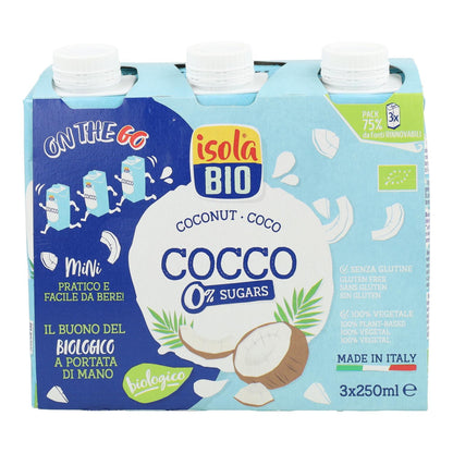 Confezione Bevanda al cocco On the Go Bio Isola Bio 250 ml x 3 pz