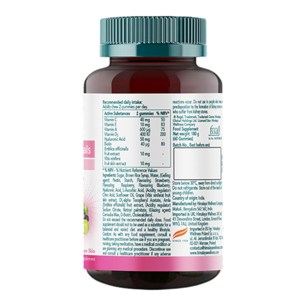 Gummies Salud piel & uñas Himalaya 60 cápsulas