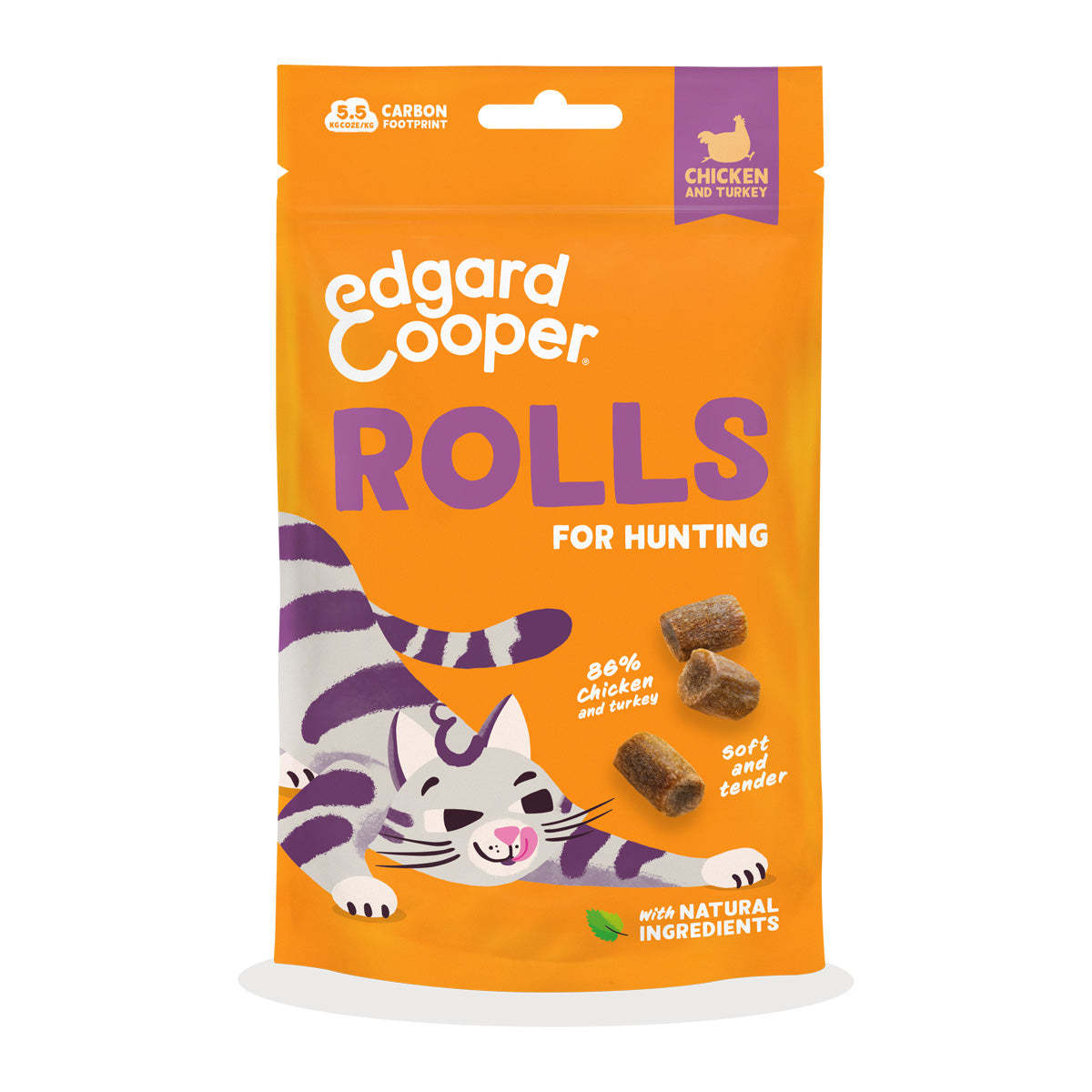 Rouleaux de poulet et dinde Friandises naturelles pour chats 45 g