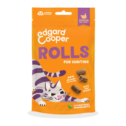 Rouleaux de poulet et dinde Friandises naturelles pour chats 45 g