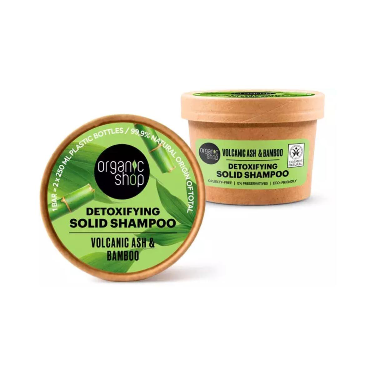 Shampoing solide détoxifiant aux cendres volcaniques et au bambou, Organic Shop 60 g