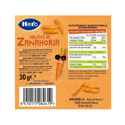 Pack of 7x Carrot Sticks 30 g-Hero Kids