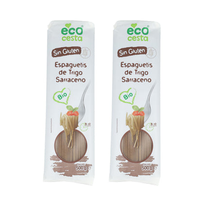 2er-Pack glutenfreie Bio-Buchweizen-Spaghetti Ecocesta, 500 g