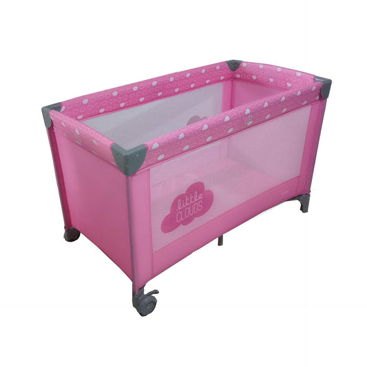 Clouds Pink Foldable Travel Cot
