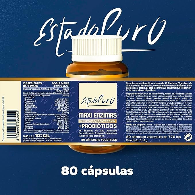Maxi Enzyme mit Probiotika, Tongil, 80 pflanzliche Kapseln