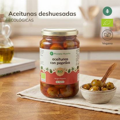 Olive verdi con paprika Eco Planeta Huerto 390 g