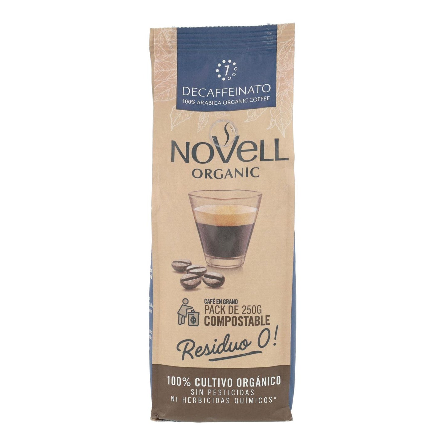 Bio-Kaffeebohnen, entkoffeiniert, 250 g