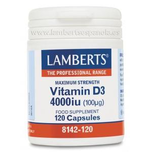 Vitamina D3 4000 UI (100 µg) Lamberts, 120 capsule