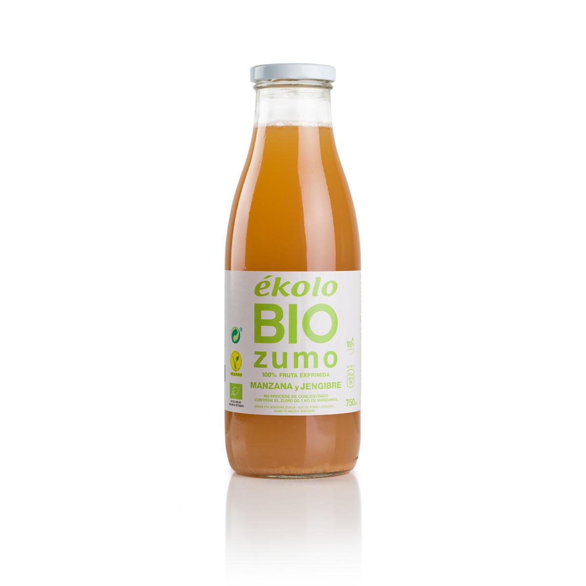 100 % ekologiskt pressat äpple- och ingefärssaft Ékolo 750 ml