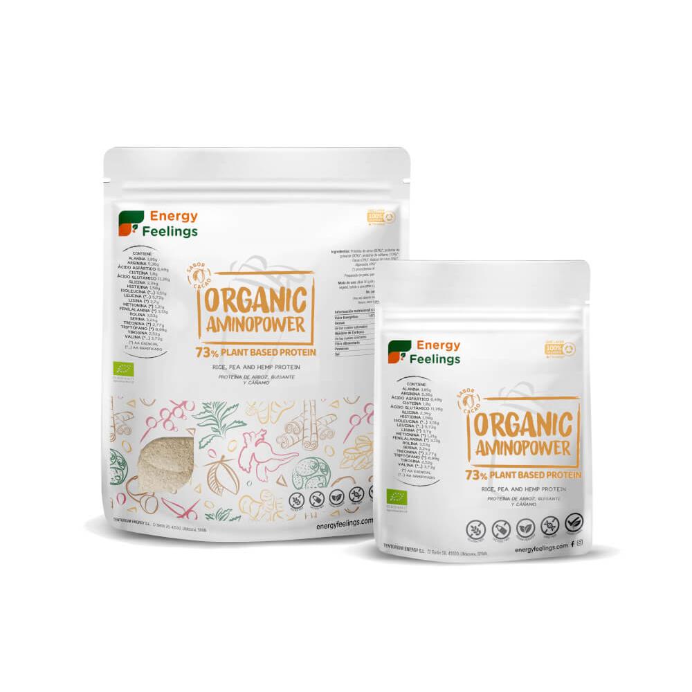 Organic Aminopower veganskt protein 73 % kakao Energy Feelings 500 g