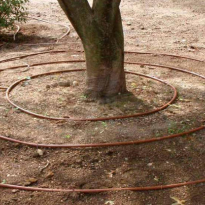 Bruine slang met geïntegreerde druppelaars 16 mm Aqua Control 100 m