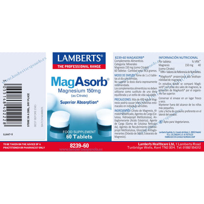 MagAsorb Bioverfügbares Magnesium – Lamberts, 60 Tabletten