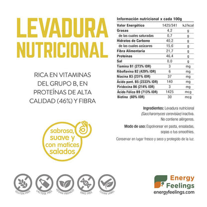 Pack 2x Levure nutritionnelle Bland en flocons Energy Feelings 1 kg