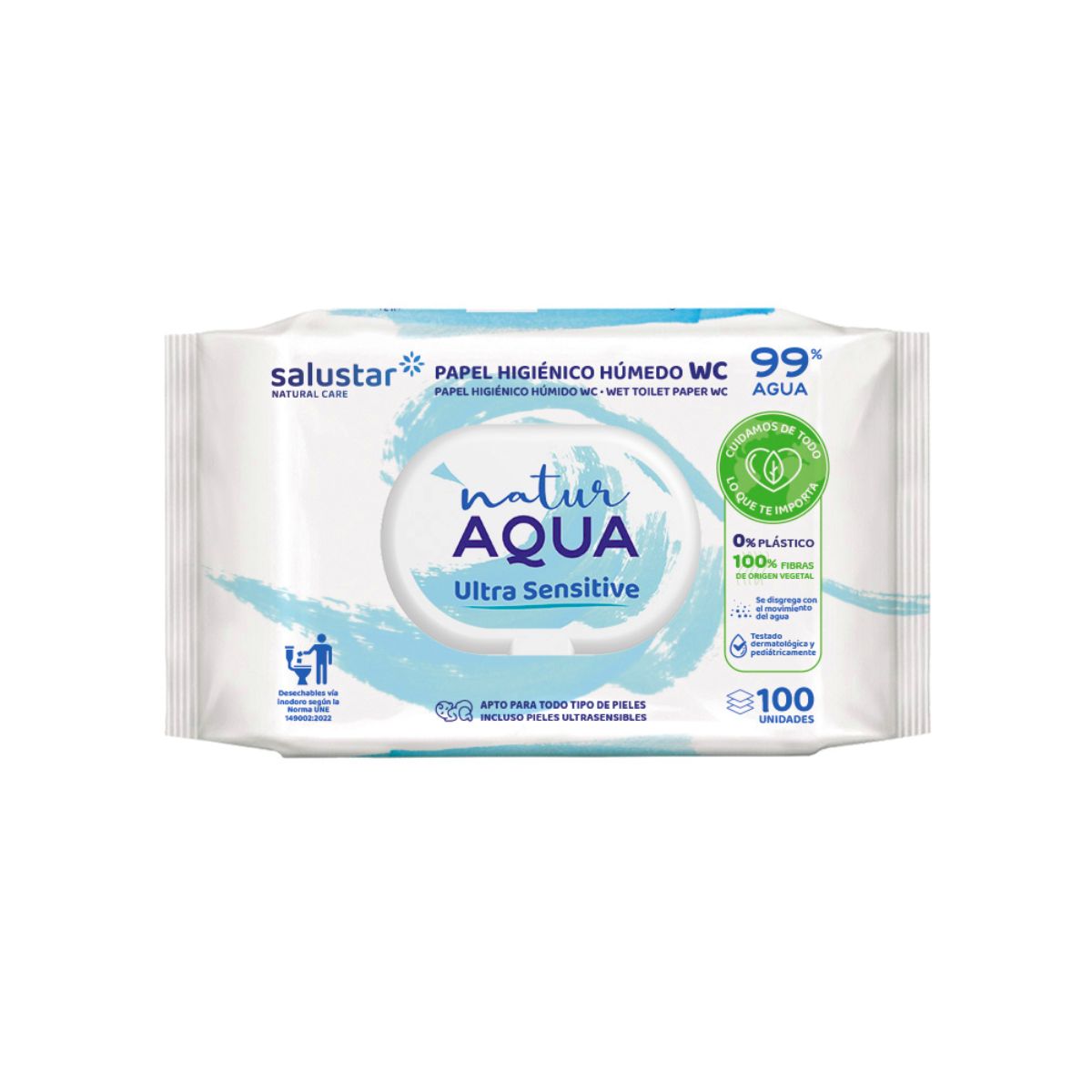 Wilgotny papier toaletowy Natur Aqua 100 szt.