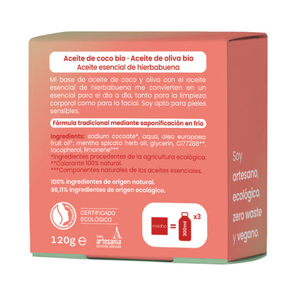 Ecologische vaste zeep met essentiële pepermunt ESSABÓ 120 g