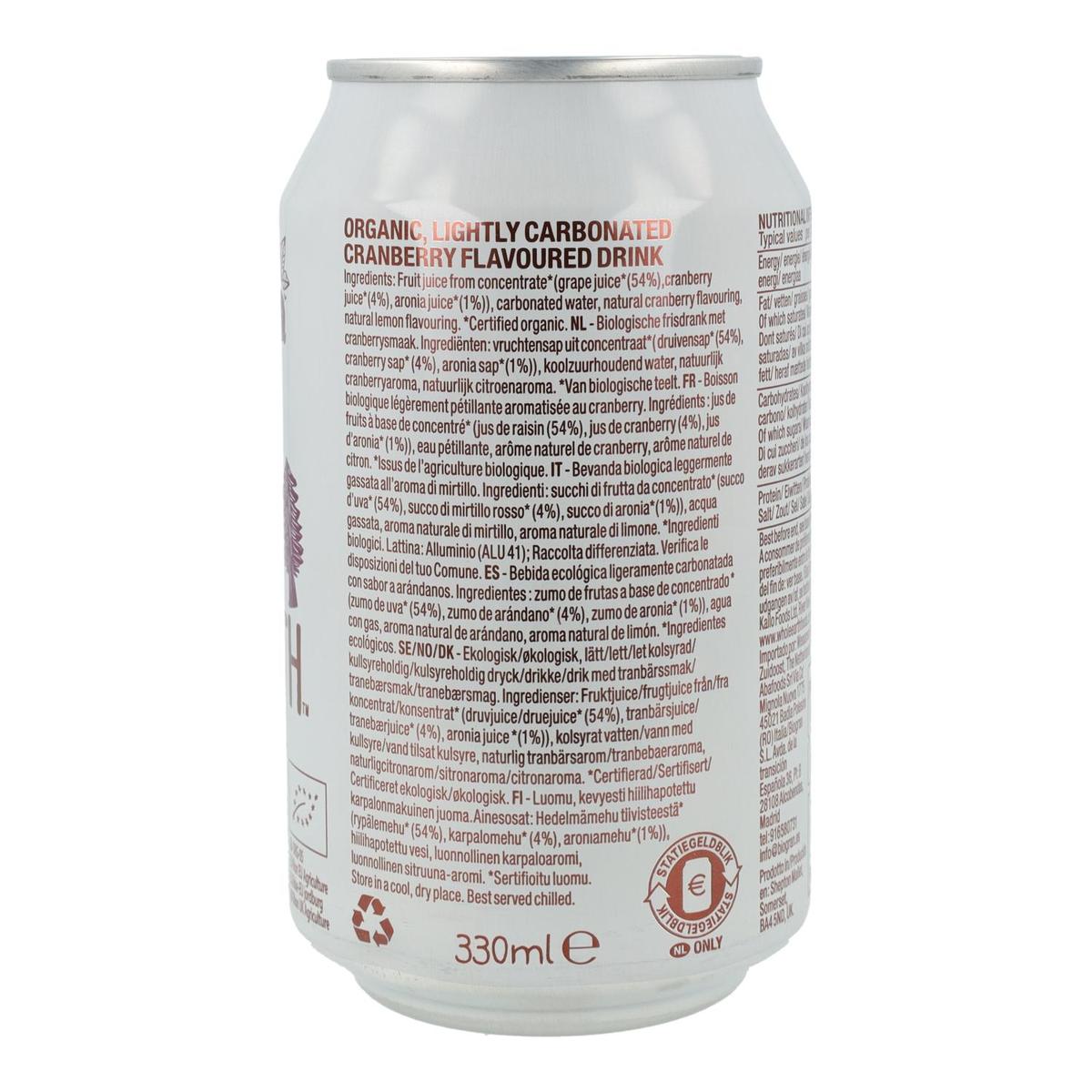 Confezione da 6 bibite biologiche al mirtillo, 330 ml. Whole Earth