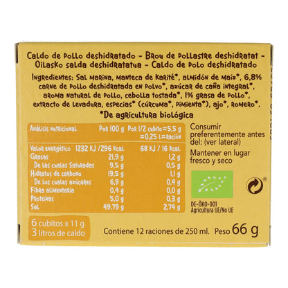 Cubes de bouillon de poulet Biocop, 6 x 11 g