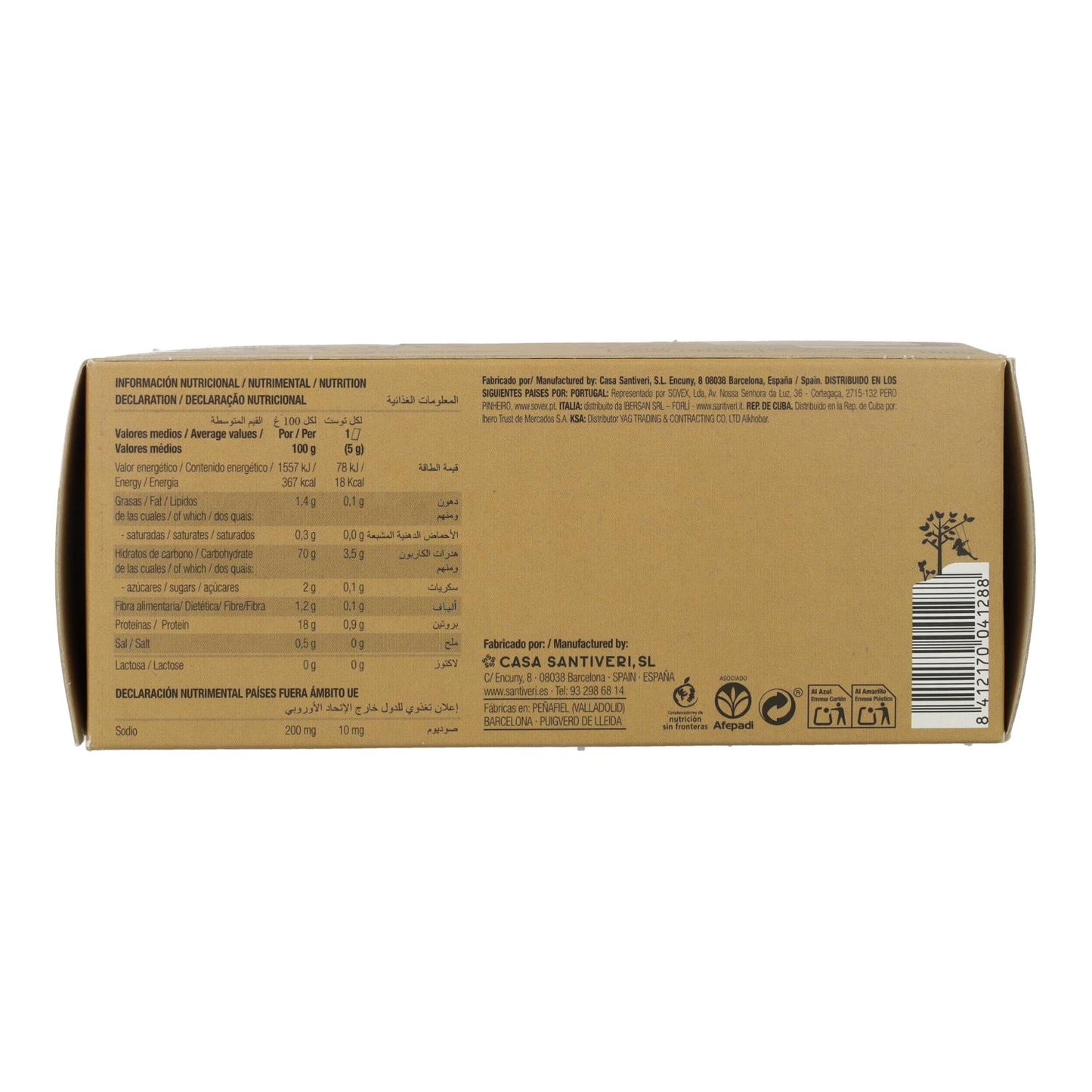 Leichte und knusprige Bio-Linsen-Toasts von Santiveri, 100 g
