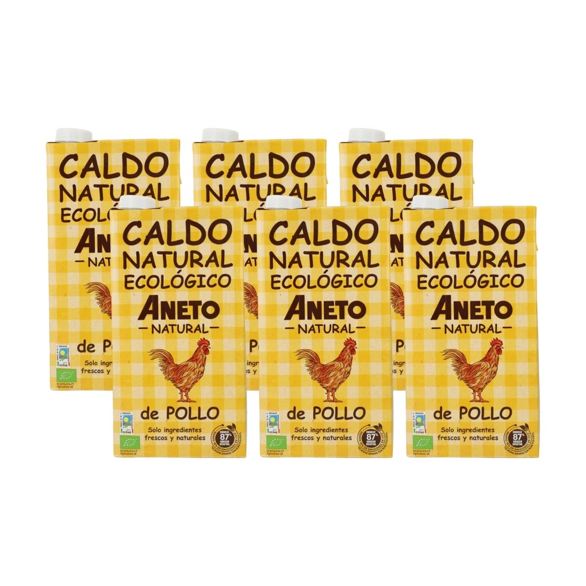 6x Bio Aneto kippenbouillon 1 l