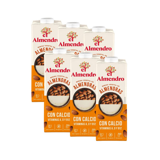 Lot de 6 boissons aux amandes enrichies en calcium El Almendro 1L