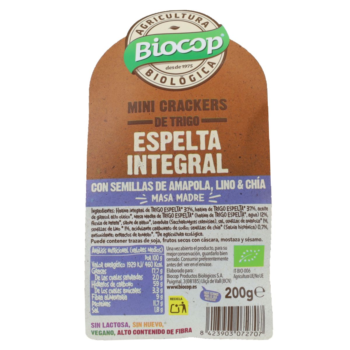 Mini cracker di farro con chia Biocop 200 g