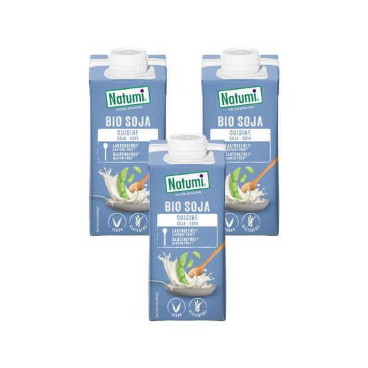Lot de 3 crèmes de cuisson liquides bio au soja Natumi 200 ml