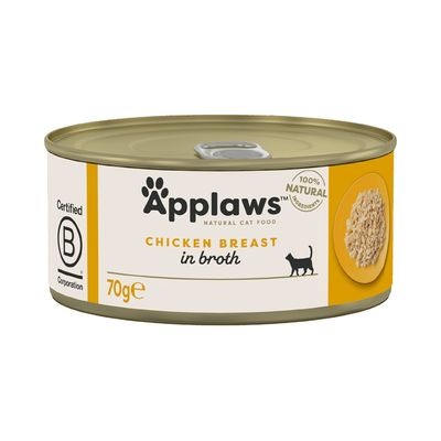 Nourriture humide pour chats naturelle sans céréales Boîte de blanc de poulet - Applaws Cat 70 g