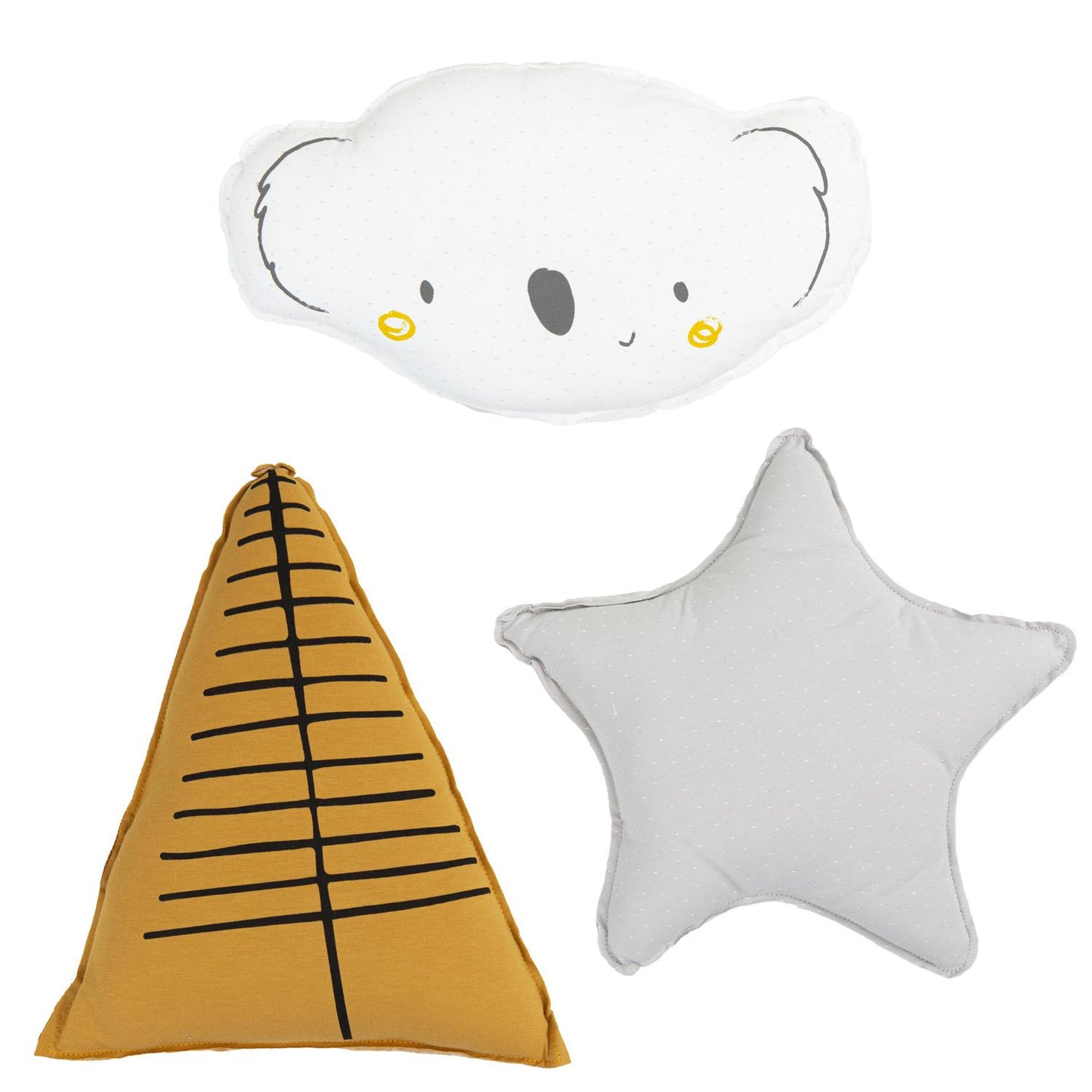 Lot de 3 coussins Sidney blanc et gris BimBiDreams