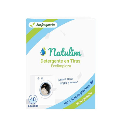 Bandes de lessive écologiques, sans parfum, Natulim, 40 lavages