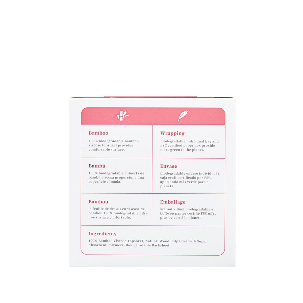 Biodegradowalne podpaski z włókna bambusowego Regular Ecoboom 8 szt.