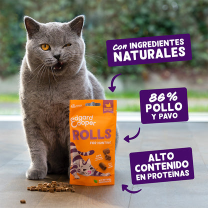 Rouleaux de poulet et dinde Friandises naturelles pour chats 45 g